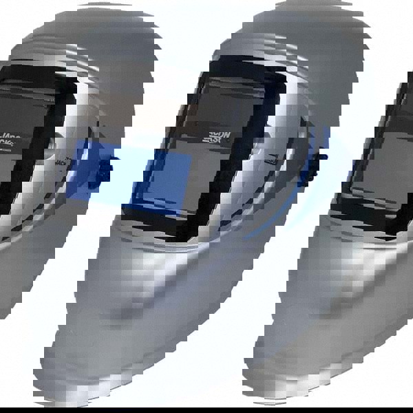 Welding Helmet: Silver, Thermoplastic, Shade 9 to 13